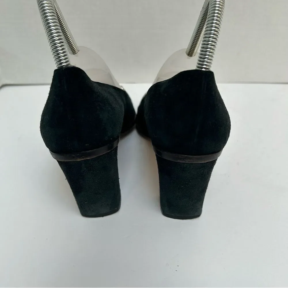 Gucci Horsebit Suede Pumps 101 4277‎ Made in Italy size 8AA Forest Green
